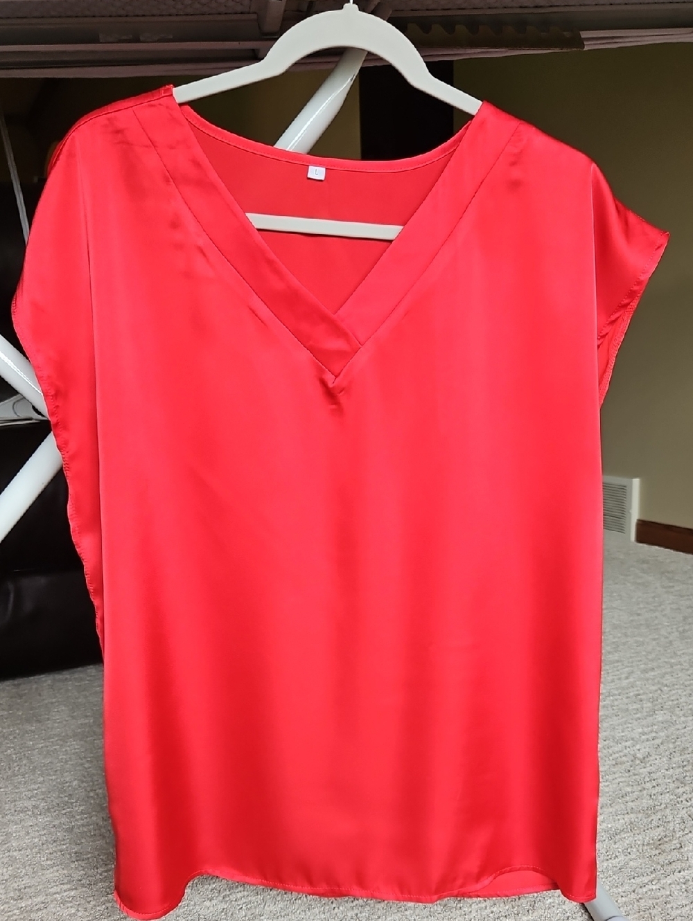 Red Silk Blouse